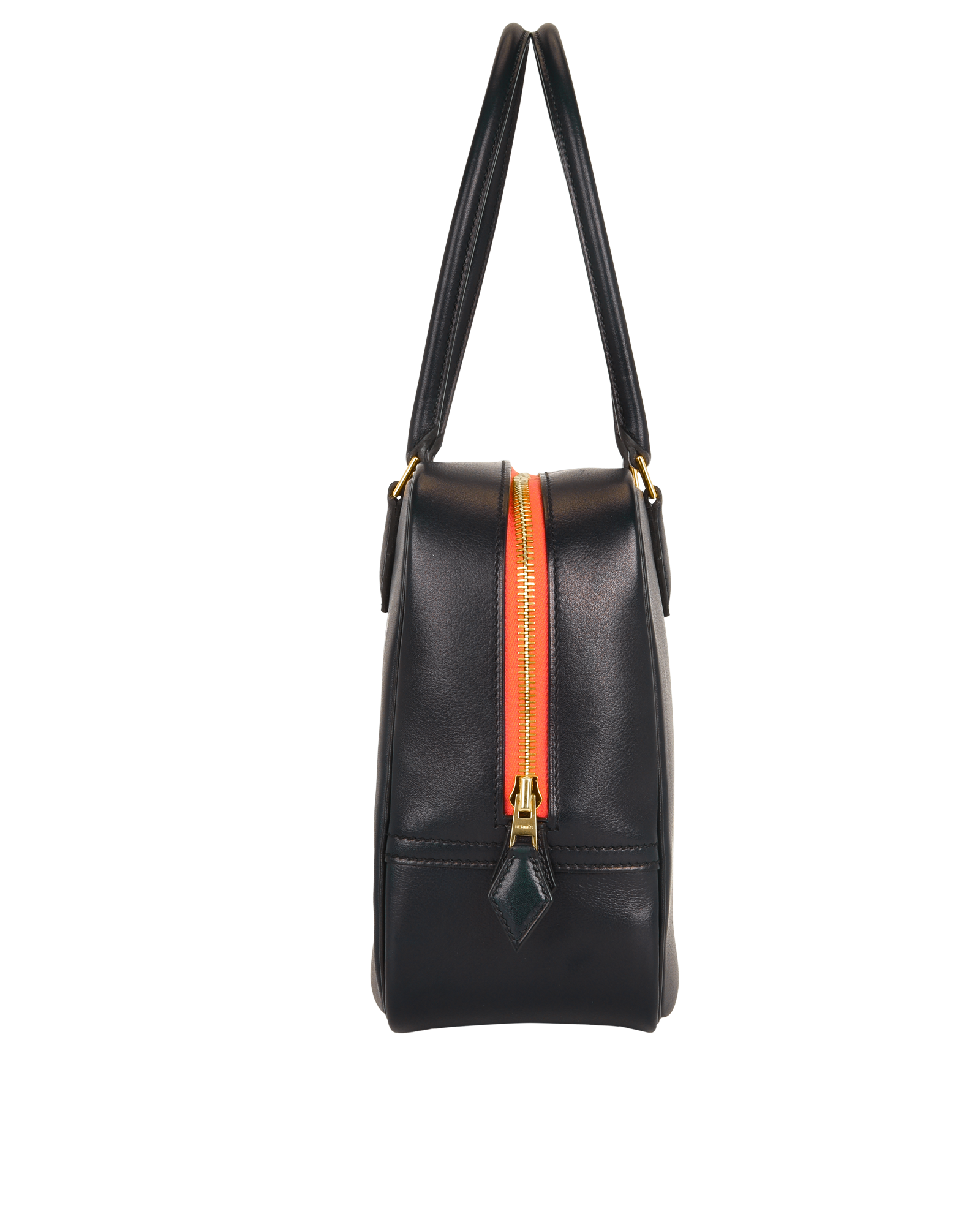 Plume 28, &pound;2,500, Handbags, Navy, Leather, Side view